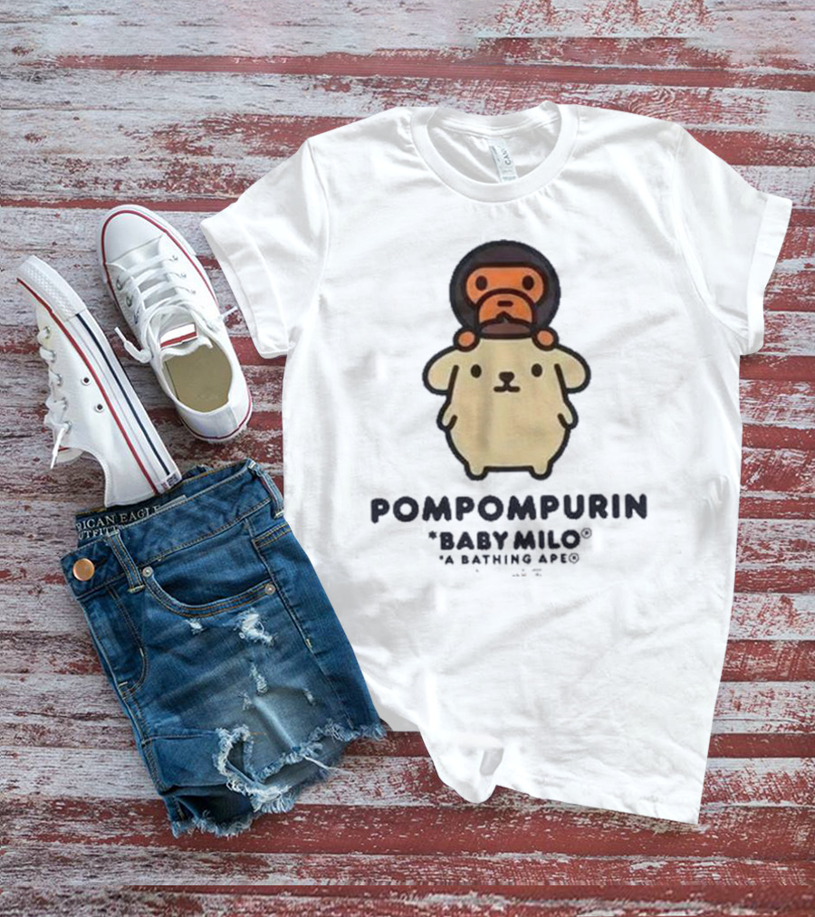 Pompompurin Baby Milo A Bathing Ape Collaboration Sanrio Ginza T-Shirt