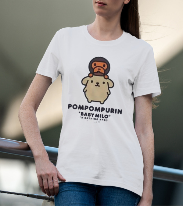 Pompompurin Baby Milo A Bathing Ape Collaboration Sanrio Ginza T-Shirt