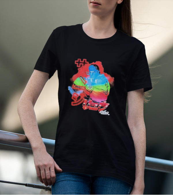 Street Fighter Ryu Neon Japanese Text Burst T-Shirt