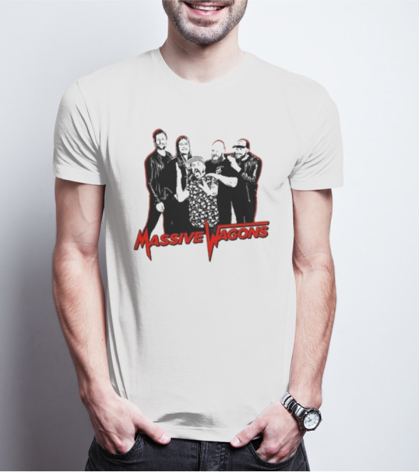 Massive Wagons Band Graphic Red And Black T-Shirt
