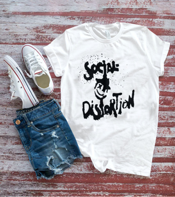 Social Distortion Smiley Logo Black Splatter T-Shirt