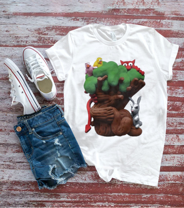 Spookywoods Tree With Animals And Cartoon Creatures T-Shirt