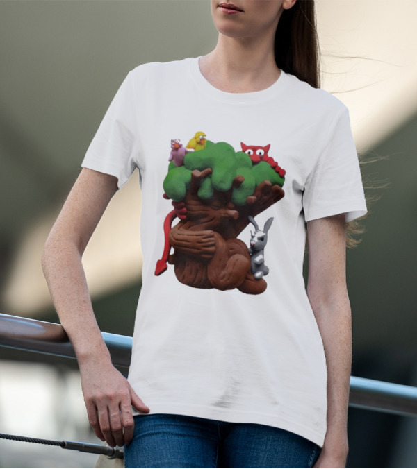 Spookywoods Tree With Animals And Cartoon Creatures T-Shirt