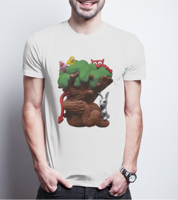 Spookywoods Tree With Animals And Cartoon Creatures T-Shirt