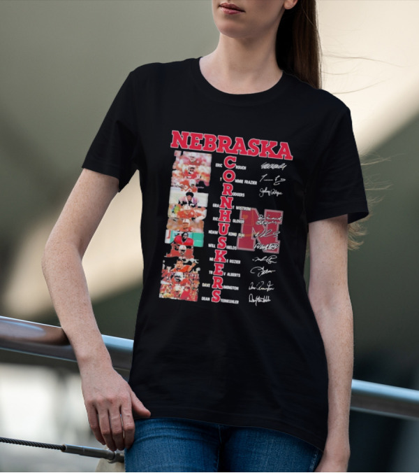 Nebraska Cornhuskers Football Legendary Player Signatures And Photos T-Shirt