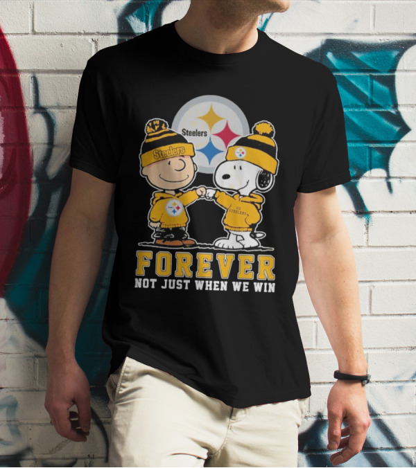 Pittsburgh Steelers Snoopy Forever Not Just When We Win Fan Fist Bump T-Shirt
