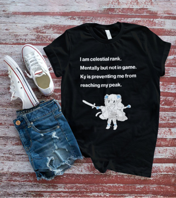 I Am Celestial Rank Mentally Not In Game Ky Is Preventing Me From Reaching My Peak Warrior Character T-Shirt