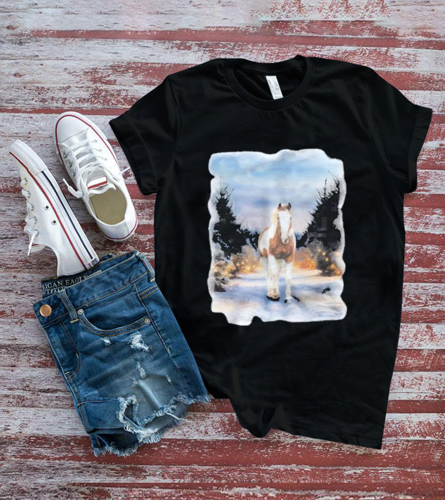 Katie Van Slyke Bo Ho Ho Horse In Winter Wonderland T-Shirt