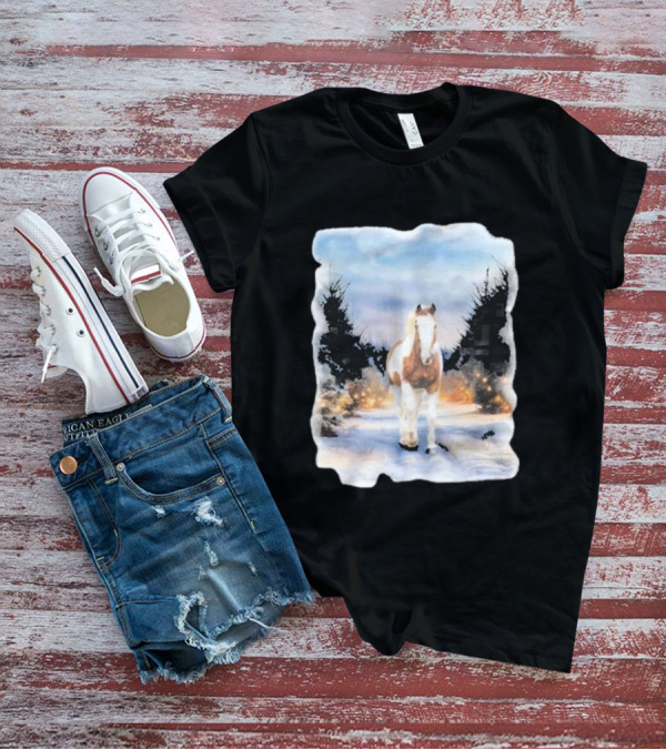 Katie Van Slyke Bo Ho Ho Horse In Winter Wonderland T-Shirt