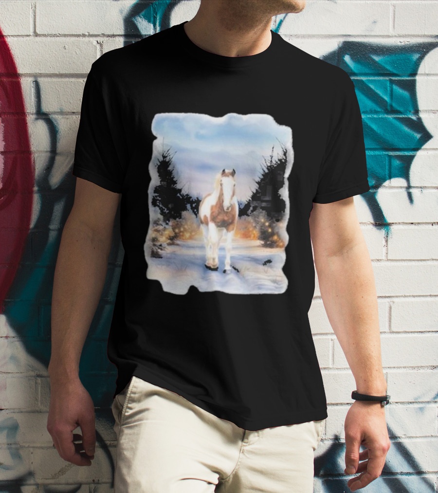 Katie Van Slyke Bo Ho Ho Horse In Winter Wonderland T-Shirt
