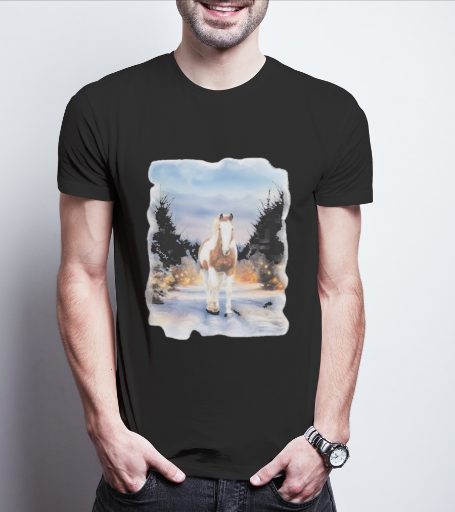 Katie Van Slyke Bo Ho Ho Horse In Winter Wonderland T-Shirt