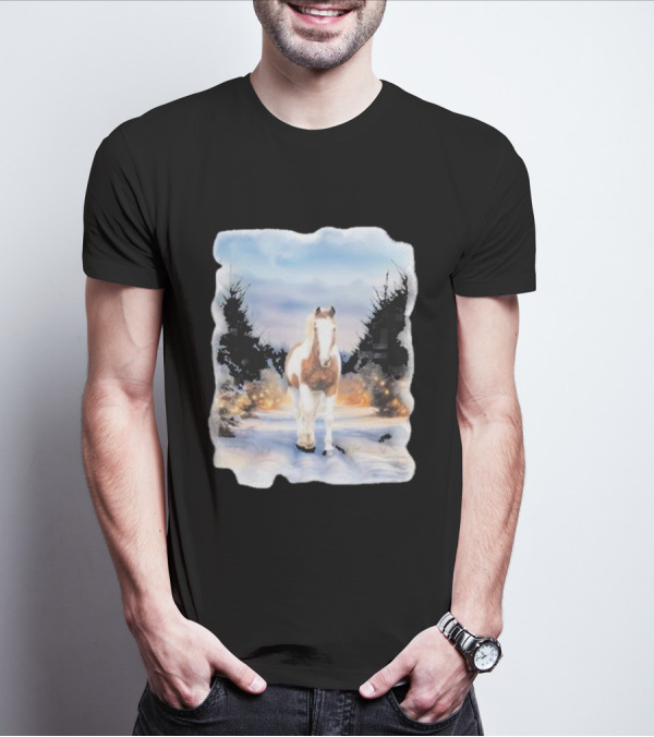 Katie Van Slyke Bo Ho Ho Horse In Winter Wonderland T-Shirt