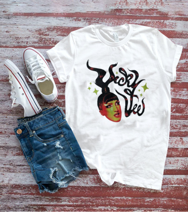 Vicky Vee Stylized Hair And Glittery Accents T-Shirt