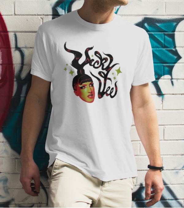 Vicky Vee Stylized Hair And Glittery Accents T-Shirt