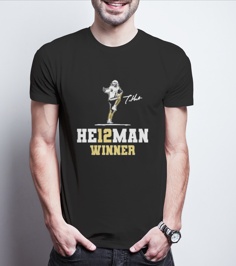 HE12MAN Winner Travis Hunter Signature Football T-Shirt