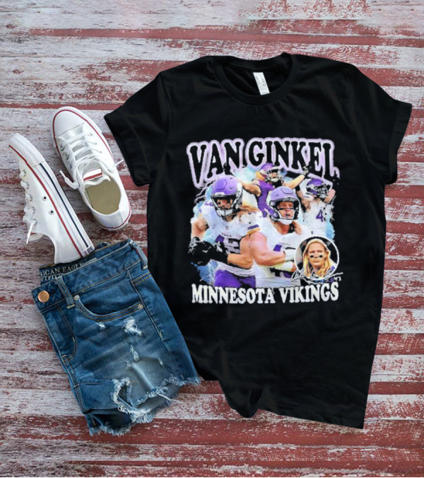 Van Ginkel Minnesota Vikings Football Action Montage T-Shirt