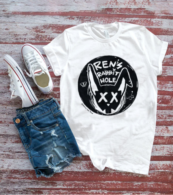 Ren's Rabbit Hole XX Black And White Butterfly Sketch T-Shirt