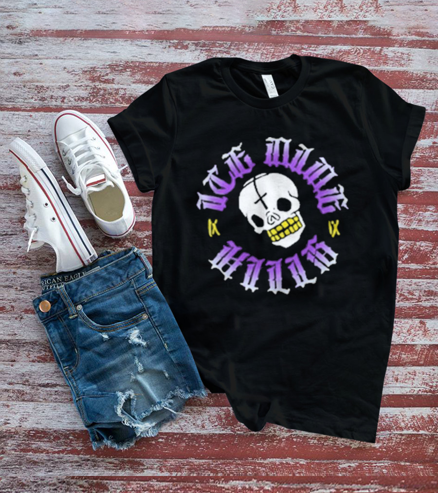 Ice Nine Kills Skull With Purple And Yellow Gothic Letters T-Shirt
