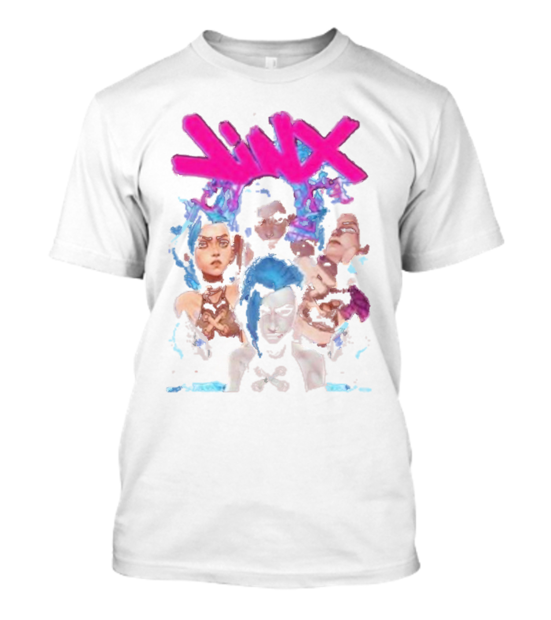 Jinx Arcane Vintage League Of Legends Character Montage T-Shirt