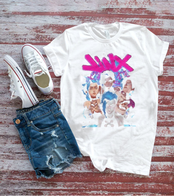 Jinx Arcane Vintage League Of Legends Character Montage T-Shirt