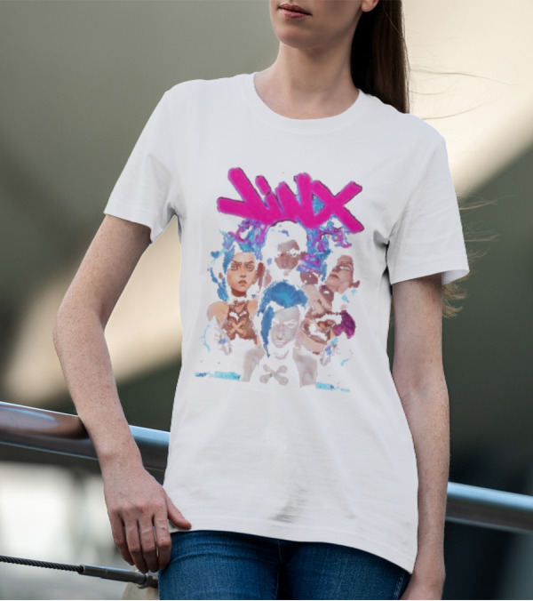 Jinx Arcane Vintage League Of Legends Character Montage T-Shirt