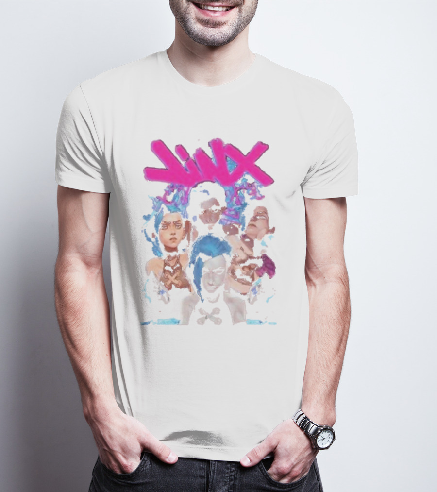 Jinx Arcane Vintage League Of Legends Character Montage T-Shirt
