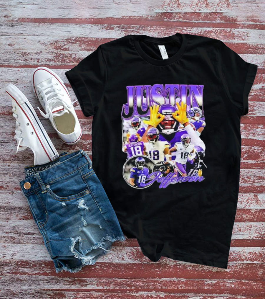 Justin Jefferson Wide Receiver 18 Minnesota Vikings Football Player T-Shirt