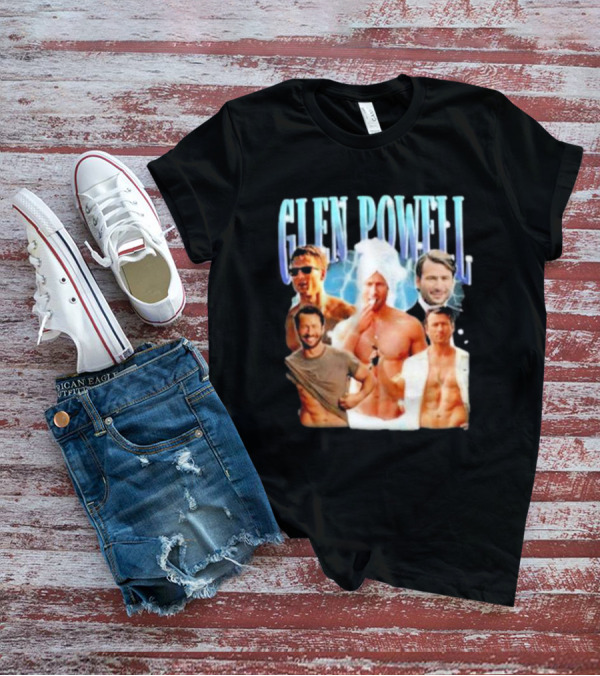 Glen Powell Kelsospade Multiphoto Collage T-Shirt