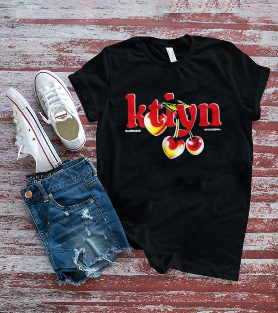 Ktlyn Handpicked In California Hunter Green Cherry T-Shirt