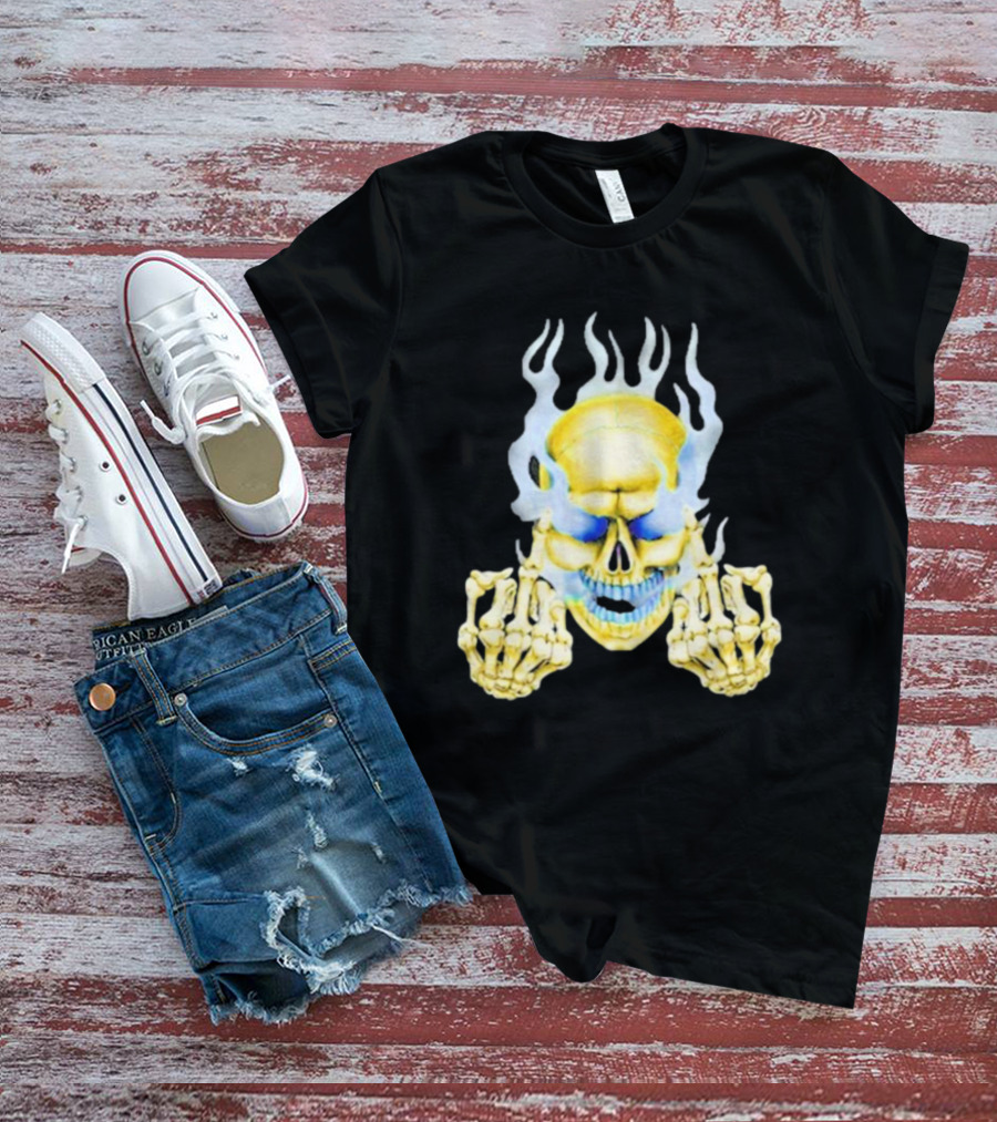 Skull Babbitt Revived Flaming Skeletal Embrace T-Shirt