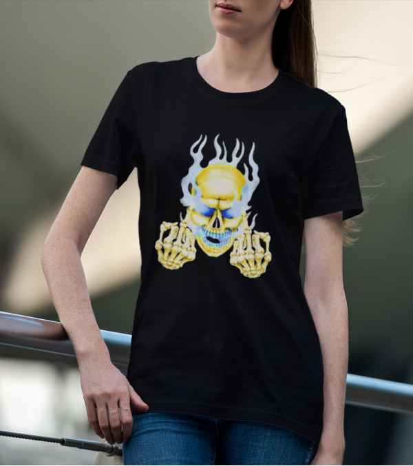 Skull Babbitt Revived Flaming Skeletal Embrace T-Shirt