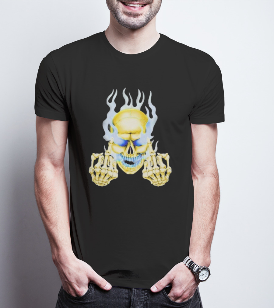 Skull Babbitt Revived Flaming Skeletal Embrace T-Shirt