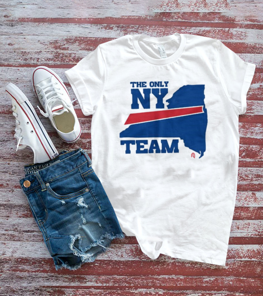 The Only NY Team New York State Silhouette Red Stripe T-Shirt