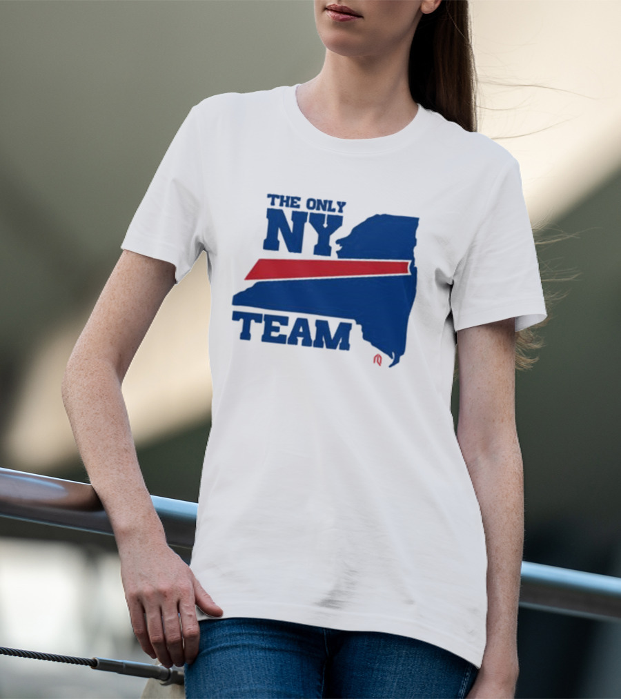 The Only NY Team New York State Silhouette Red Stripe T-Shirt