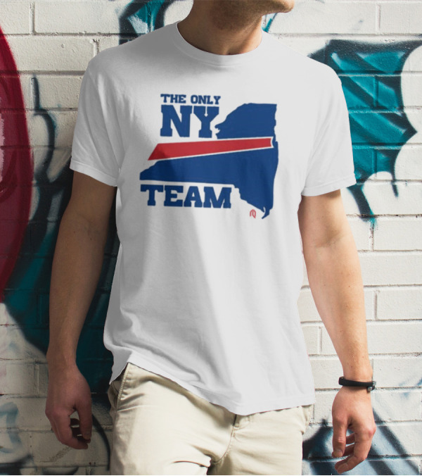 The Only NY Team New York State Silhouette Red Stripe T-Shirt