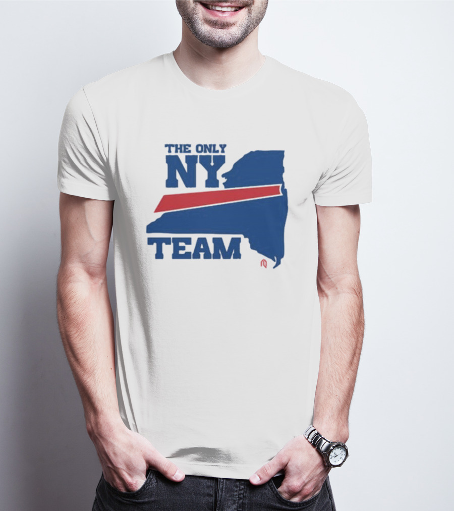 The Only NY Team New York State Silhouette Red Stripe T-Shirt