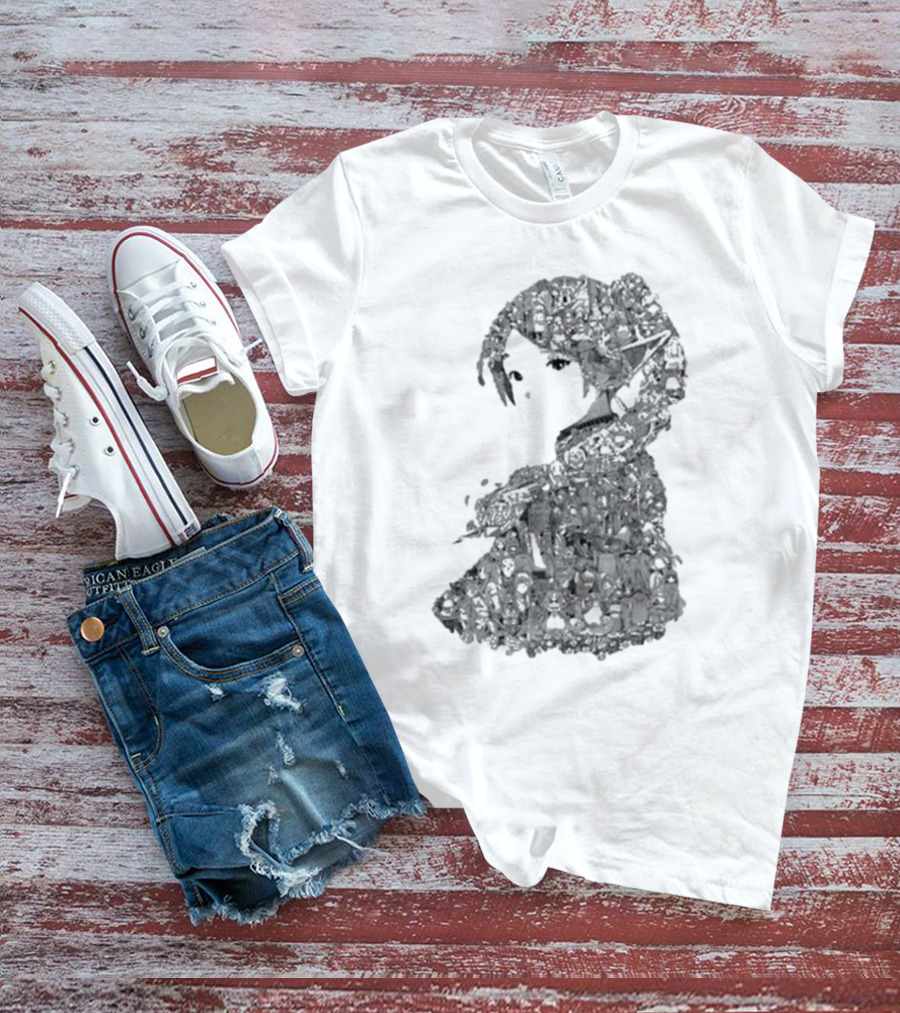 Turned Ninja Frieren Manga Collage Character T-Shirt