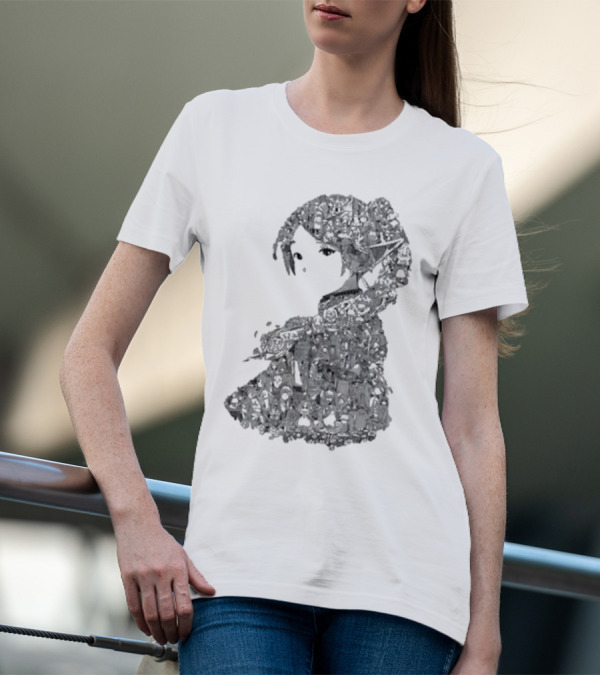 Turned Ninja Frieren Manga Collage Character T-Shirt
