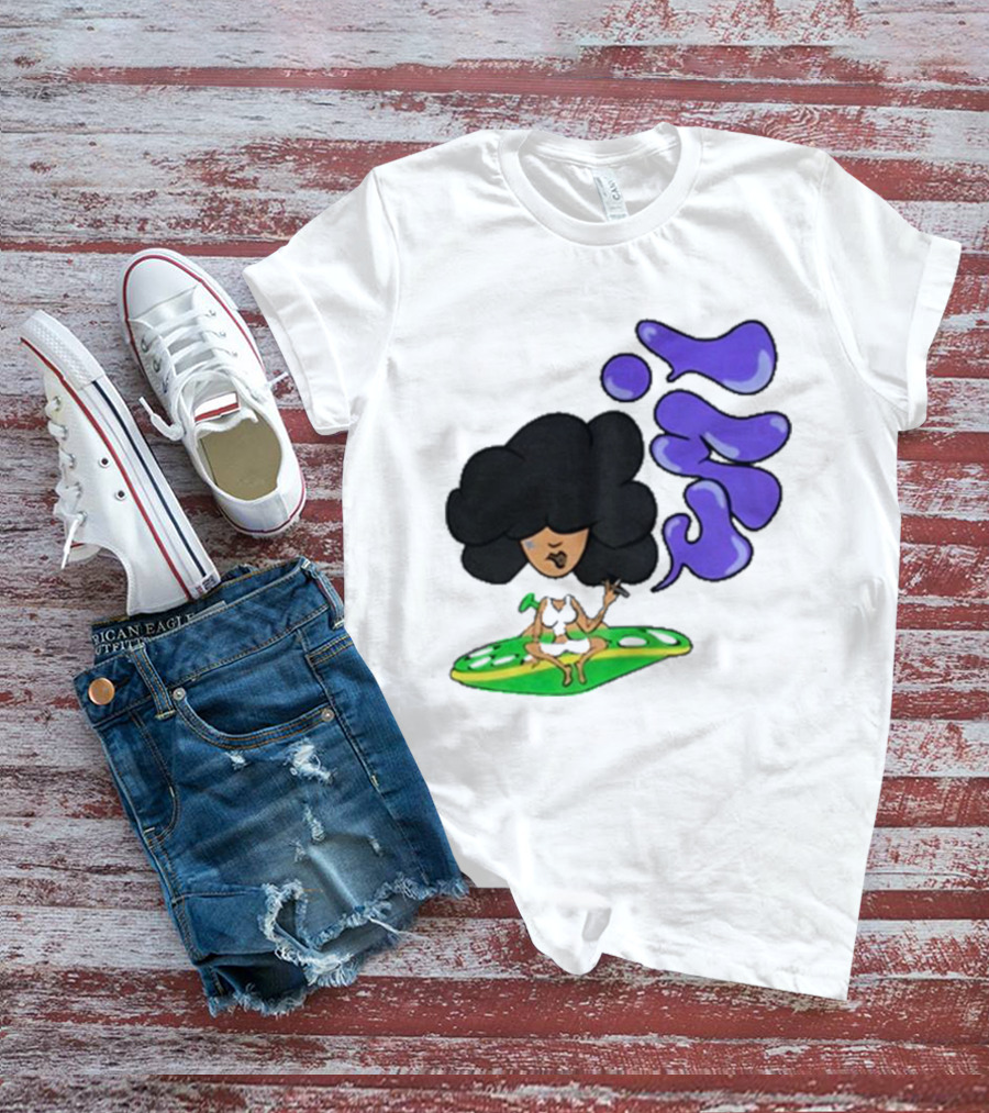 Whoisumi Umi Ufo Smoking Afro Character T-Shirt