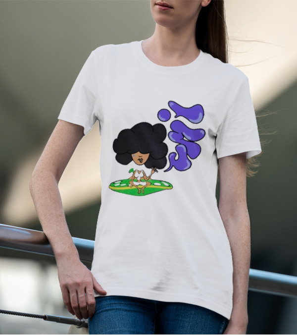 Whoisumi Umi Ufo Smoking Afro Character T-Shirt
