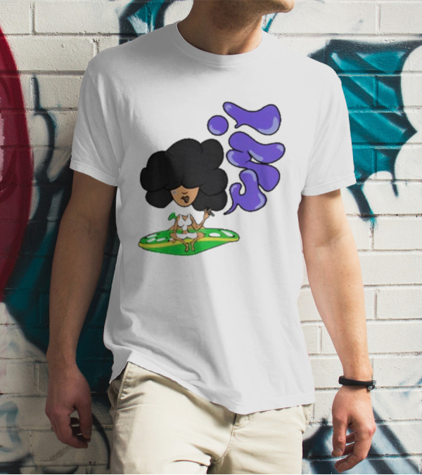 Whoisumi Umi Ufo Smoking Afro Character T-Shirt