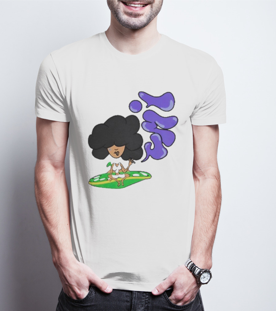 Whoisumi Umi Ufo Smoking Afro Character T-Shirt