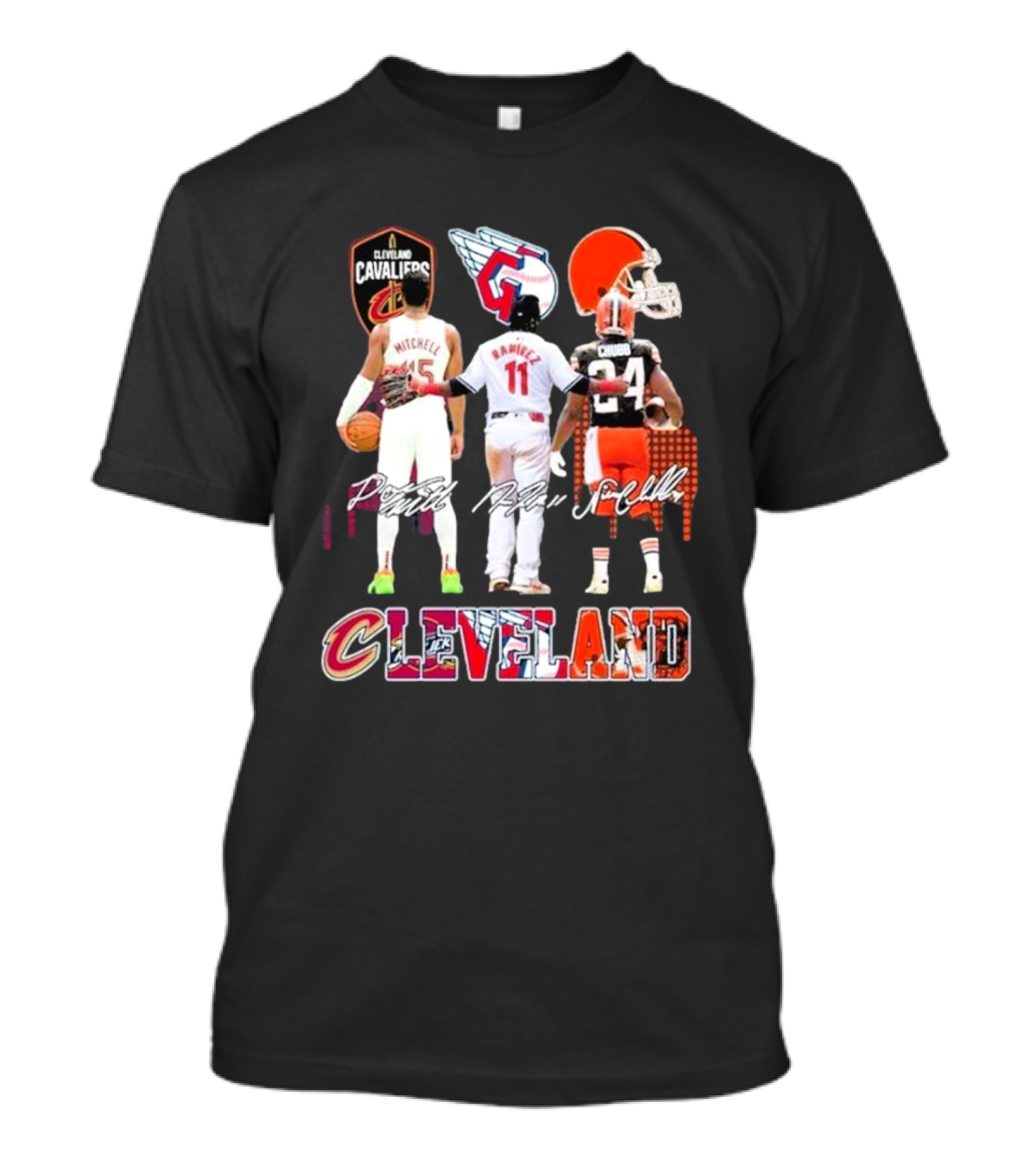 Cleveland Cavaliers Mitchell Guardians Ramirez Browns Chubb Team Unity T-Shirt