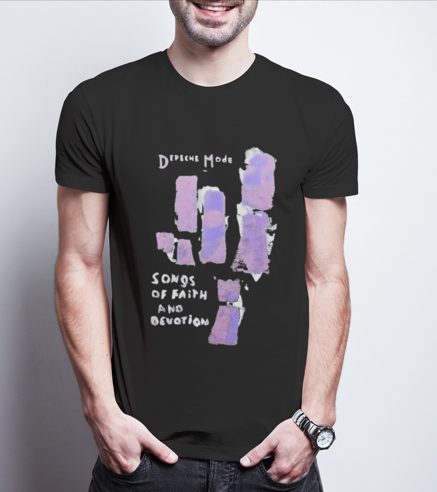 Depeche Mode Songs Of Faith And Devotion Abstract Violet Hand T-Shirt