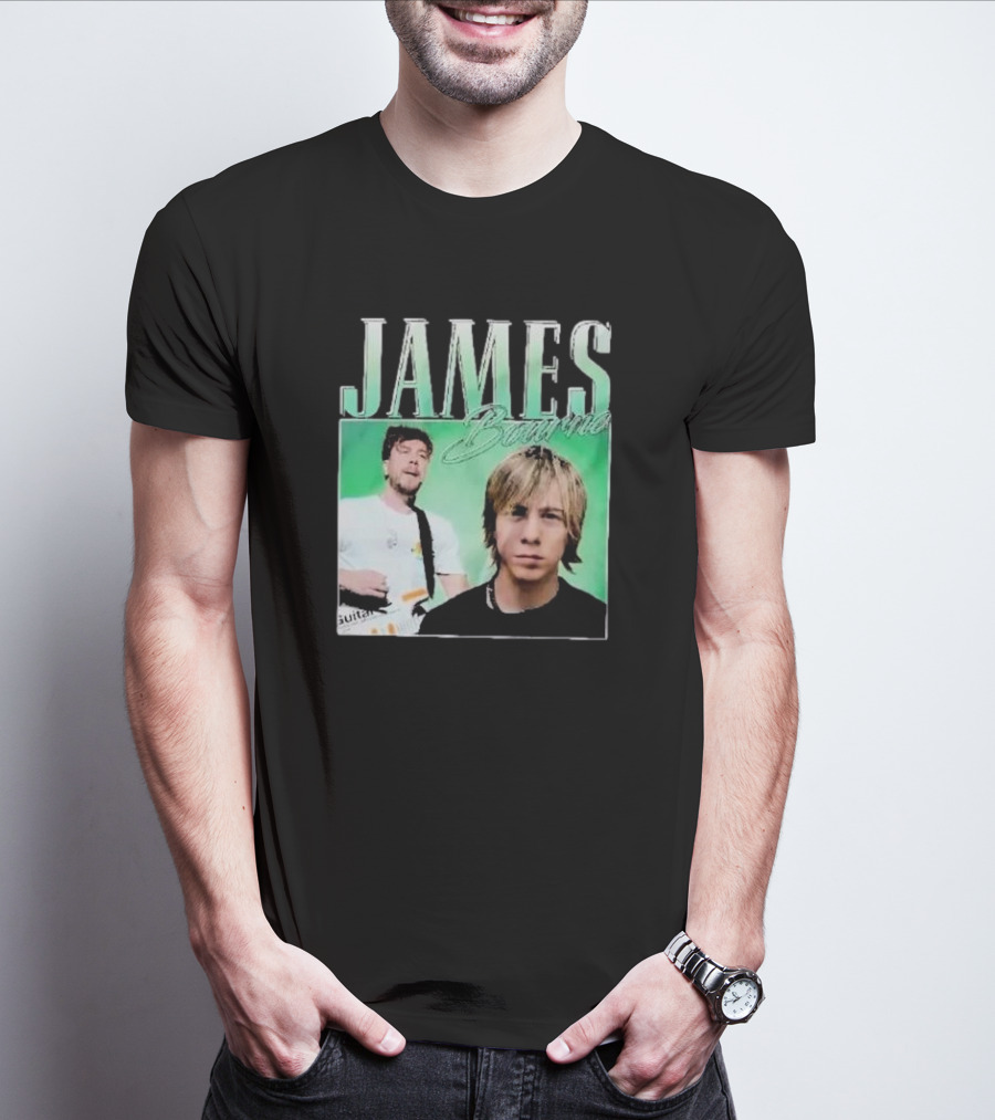 James Bourne Duo Musical Tribute Green Background T-Shirt