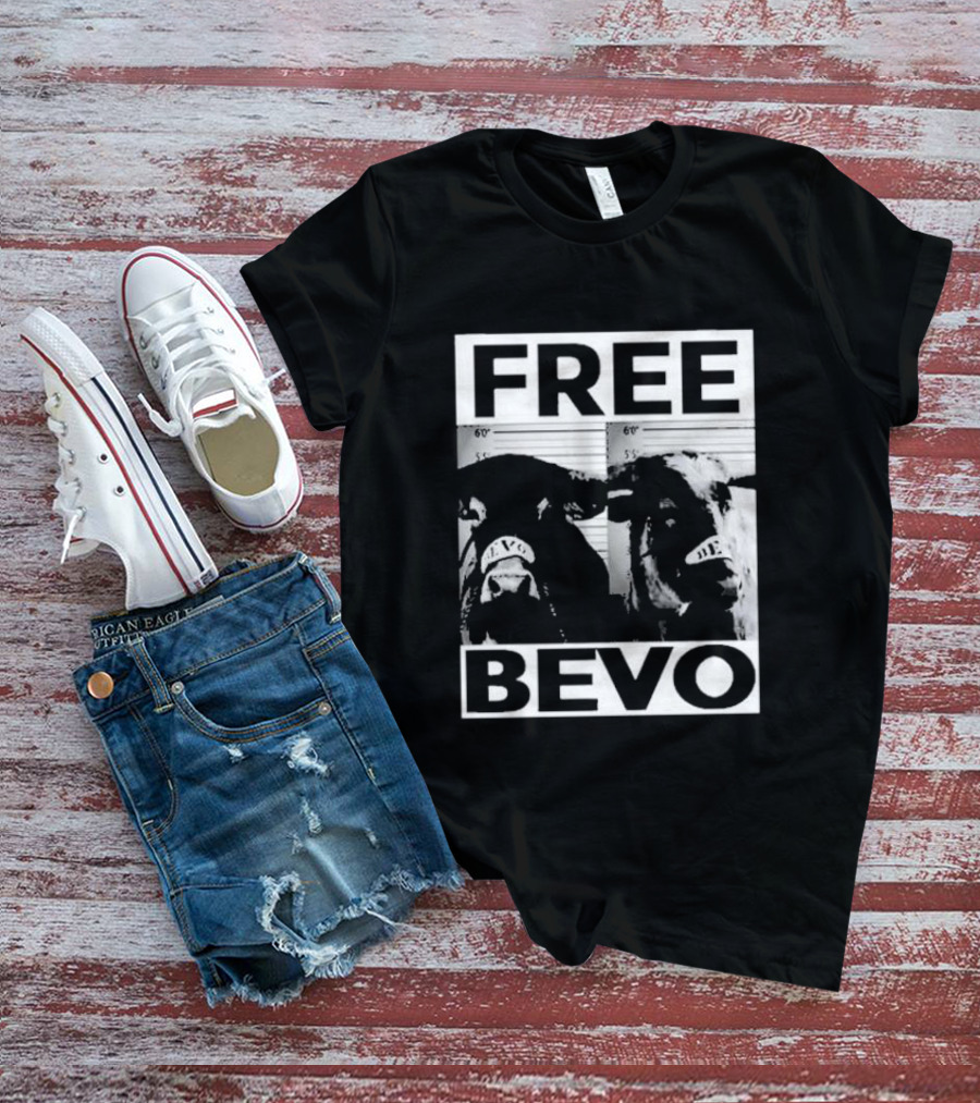 Free Bevo Mugshot Cow T-Shirt