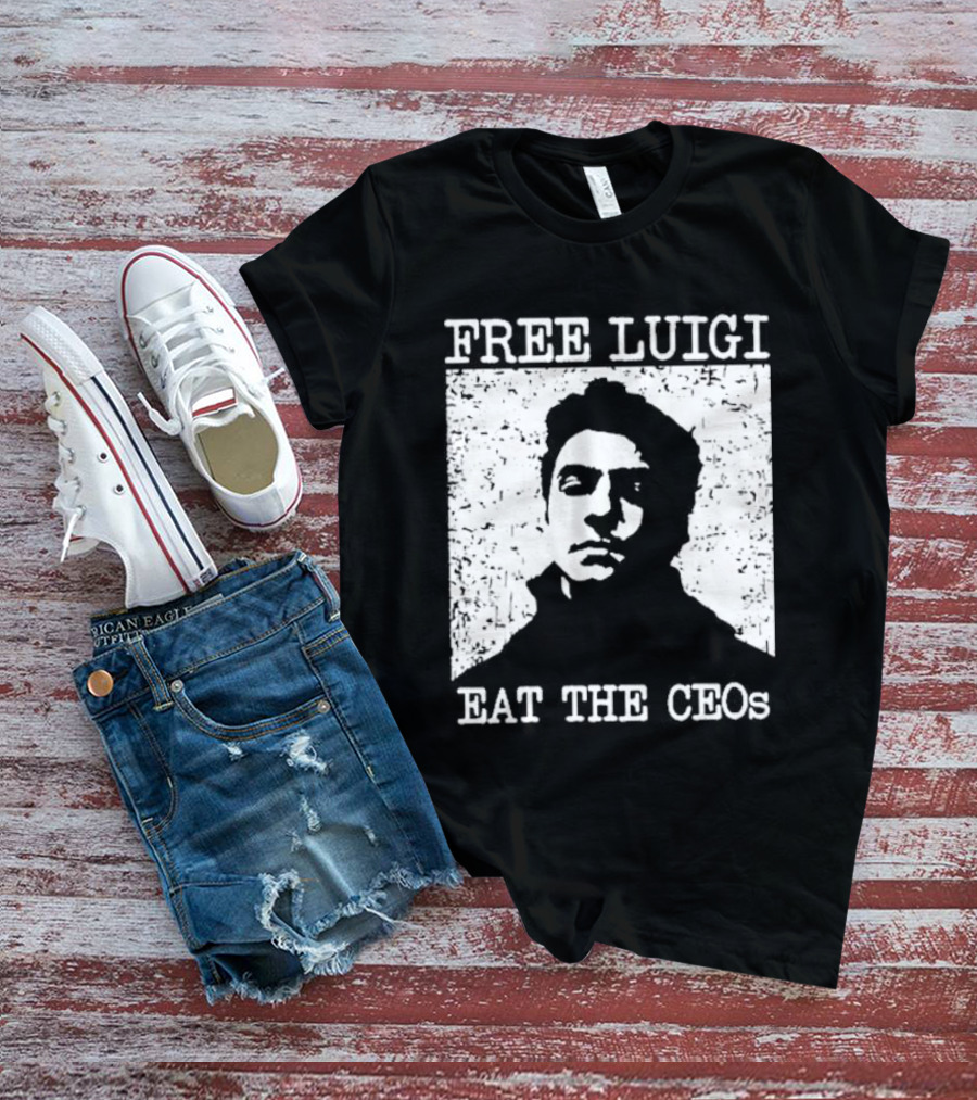 Free Luigi Eat The CEOs Stencil T-Shirt