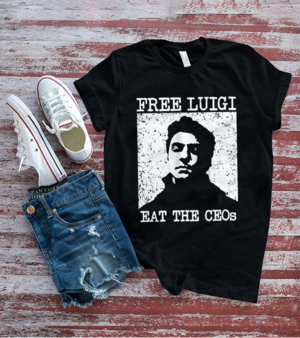 Free Luigi Eat The CEOs Stencil T-Shirt