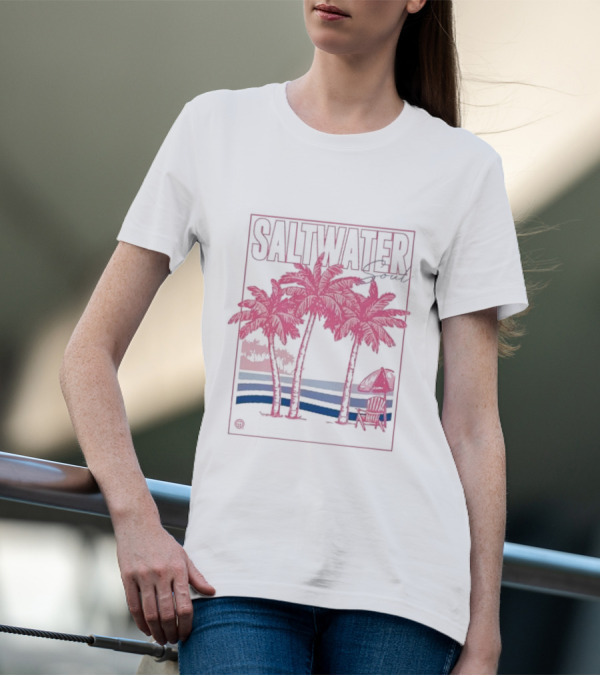 Saltwater Soul Palms And Waves Scene T-Shirt