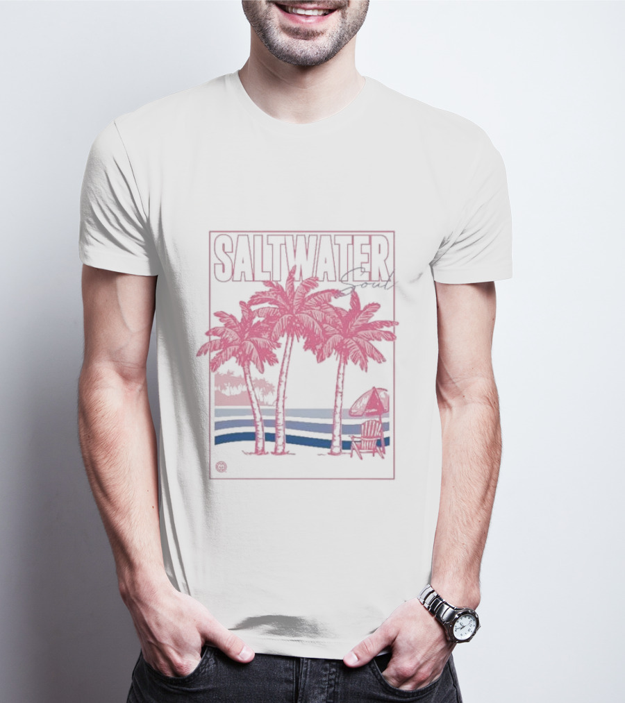 Saltwater Soul Palms And Waves Scene T-Shirt